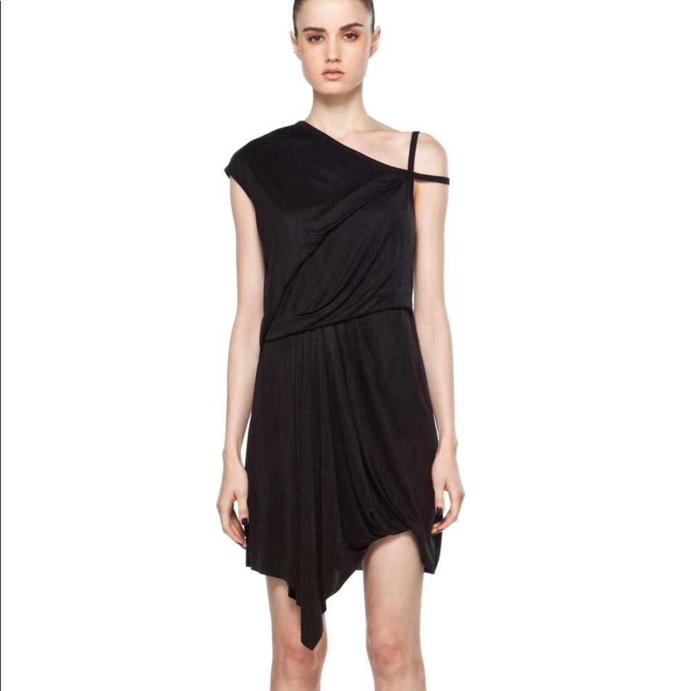 Helmut Lang Shale Jersey Black Stretch Dress